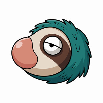 A lethargic and lazy cartoon sloth head with a bored expression representing the relaxation vibe of International Self Care Day