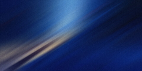 Deep blue motion blur background with diagonal light streaks and grainy texture representing high speed technology or space. © md