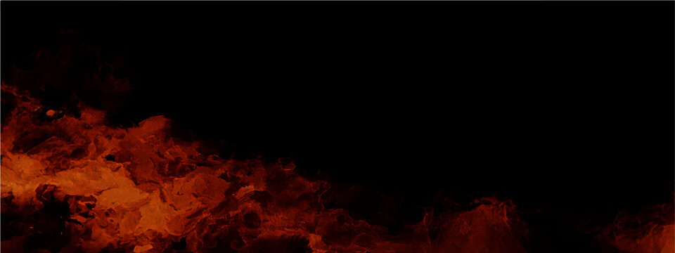 Fiery inferno rages in darkness, engulfing everything consuming heat, raw power destruction.