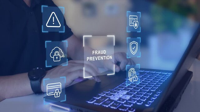 Fraud prevention concept. cybersecurity and protection, risk management, identity verification and secure digital transactions. 