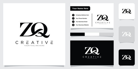 Fototapeta premium QZ or ZQ Alphabet Letters Icon Logo Monogram Vector