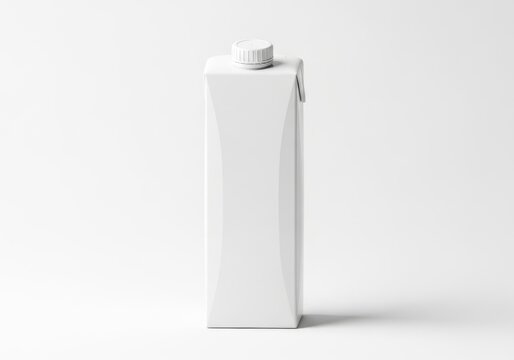 Blank white carton package with cap isolated on white background