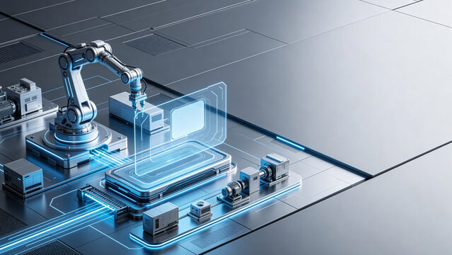 Industrial Robotics Automation System with Holographic Interface