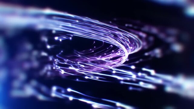 Purple Light Trails Swirling Motion Blur.