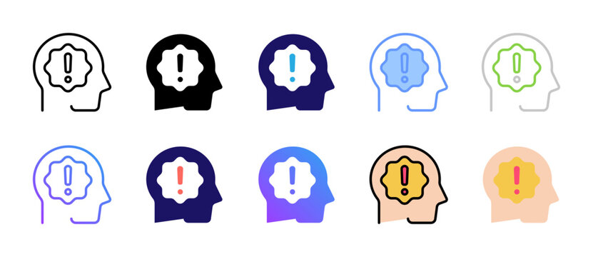Panic Attack Icons Collection in Various Styles