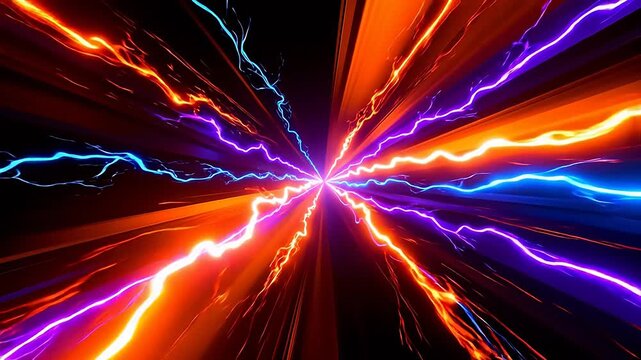 Colorful electric lightning bolts