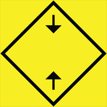 Vertical Clearance Warning Traffic Sign Vector Illustration on Yellow Diamond Badge