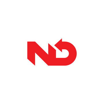 letter nd reload arrow simple geometric logo vector