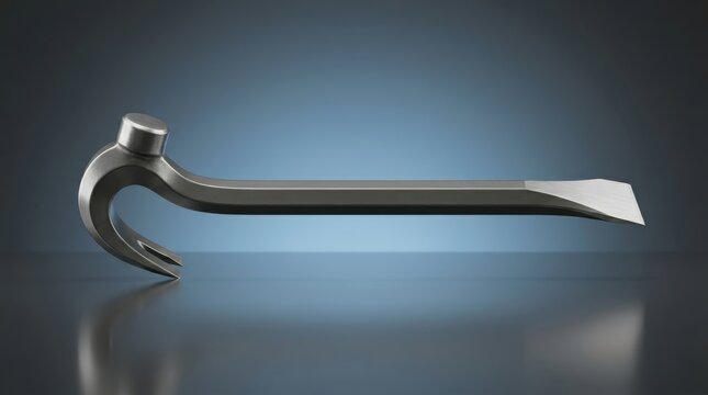 Pry bar 3D render leverage tool engineered for separation lifting removal tasks and maintenance applications