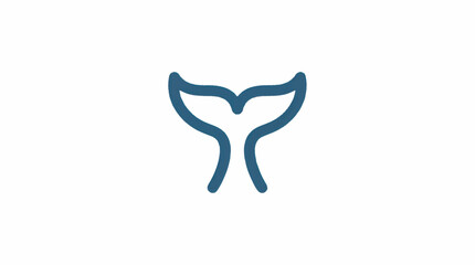 Minimalist whale tail line art illustration. © mbak