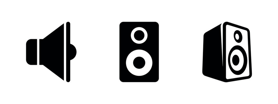 Three speaker icons representing volume and audio devices
