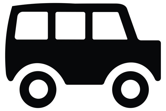 Flat design style minibus van vehicle icon isolated on white background for public transport concepts