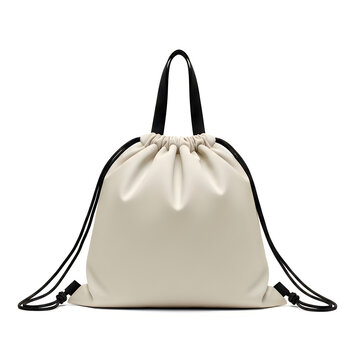 Grey backpack with black straps and handles