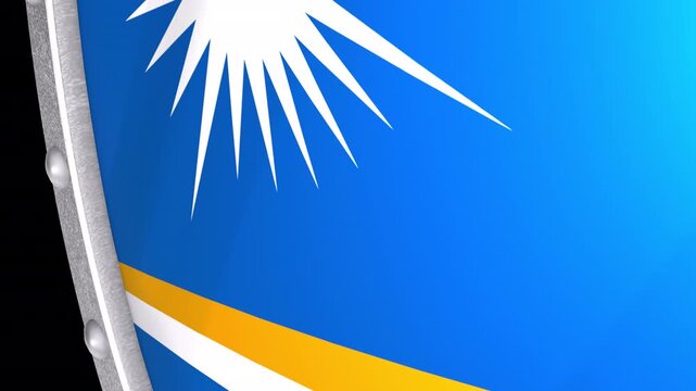 Metallic Shield Transitions with the National Flag of Marshall Islands