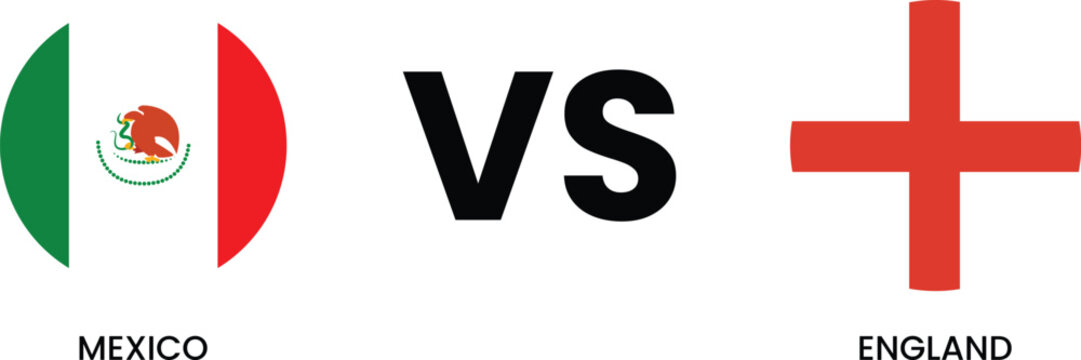 Mexico vs england flag comparison graphic