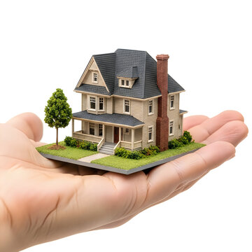 Miniature house model on a hand