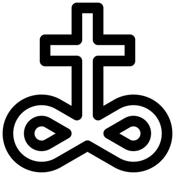 Church of Satan. Editable stroke vector icon.