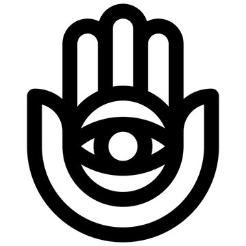 Semitic neopaganism. Editable stroke vector icon.