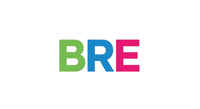 Green and pink geometric sans-serif typography reading bre letter