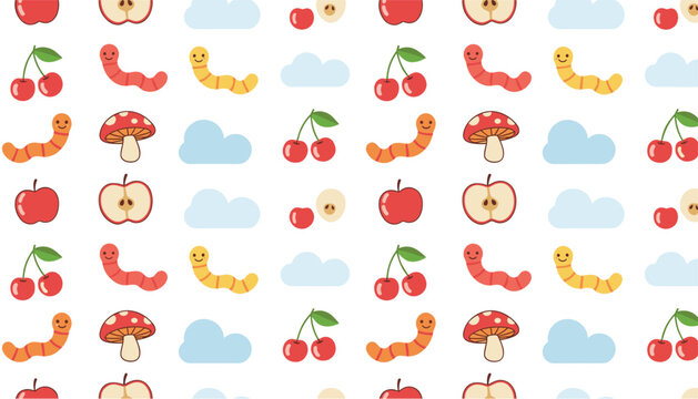 Seamless pattern with fried chicken drumsticks on white background