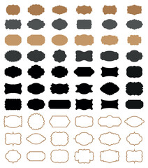 Fototapeta premium Vintage and decorative frames and labels in various colors on a white background