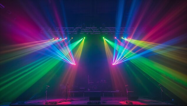 Colored spotlights with haze