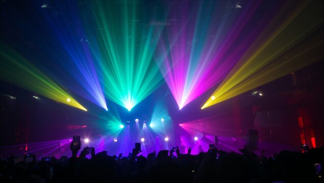 Colored spotlights with haze