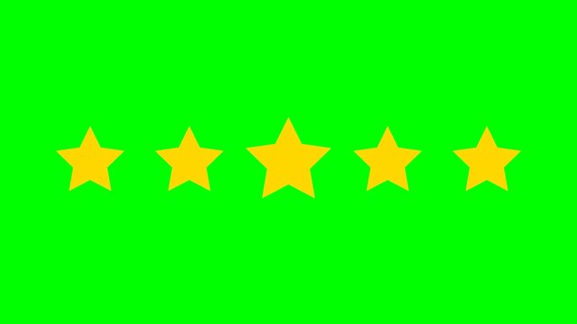 A vibrant collection of five golden celestial symbols arranged horizontally signifies superior quality ratings, consumer satisfaction levels, and overall excellence regarding professional