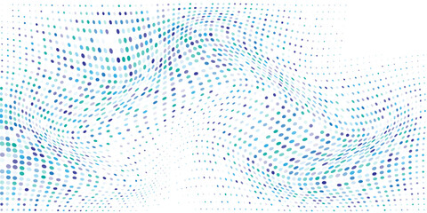 Naklejka premium Abstract blue dots halftone clear in white background frame
