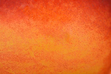 Fototapeten Musik A detailed macro shot showing the speckled texture and vibrant orange and red colors of a fresh nectarine skin.  © nahhan