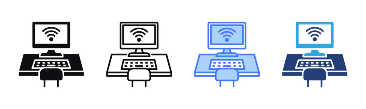Online Learning icon sheet multiple style collection