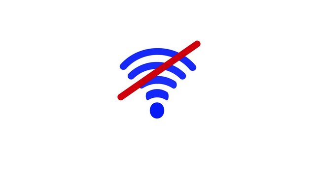 no internet connection icon animation, No wifi animation. lost connection sign. on a sleek black background