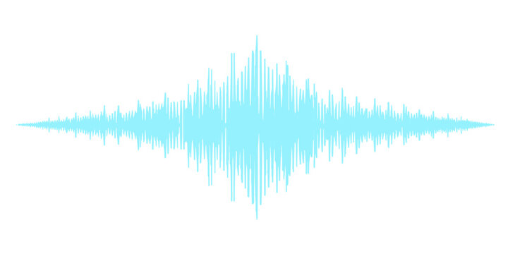 Abstract Blue Sound Wave Equalizer Background with Digital Audio Pulse Graph Technology and Music Waveform Vector Illustration