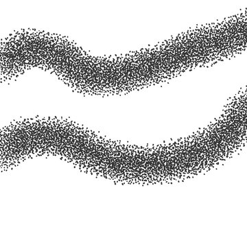Abstract Parallel Wavy Stipple Lines Grunge Texture on White Background