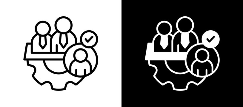 Staff Augmentation whiteblack icon