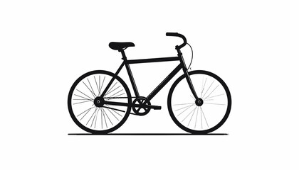 Fototapeta premium Black bicycle with two wheels.