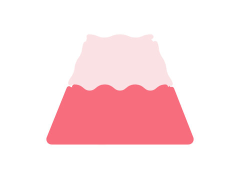 ピンク色の富士山　イラスト