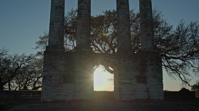 Abandoned Chimney Ruins in Historic Bailey Park