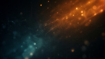 Futuristic retro sci-fi fusion background with abstract bokeh and vibrant orange and blue light particles for dynamic design © allailearn