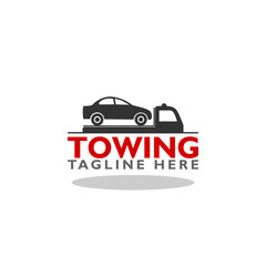 Obraz premium Tow truck emblem icon with shadow