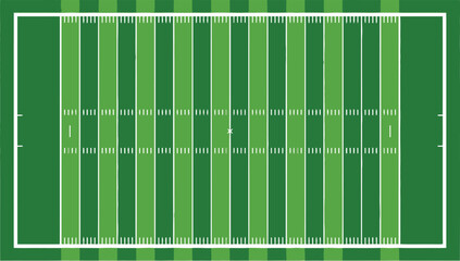 American football field top view diagram with grid markings and yard lines for sports strategy planning and coaching templates. © MDAKLAS