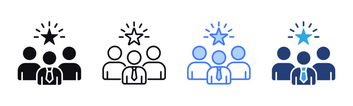 Leadership Team icon sheet multiple style collection