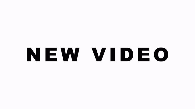 Glowing  balck Neon Sign with "New Video" Text for Vlogs animation with alpha channel.Neon Light "New Video" Text Animation on transparent Background animation with 4k.