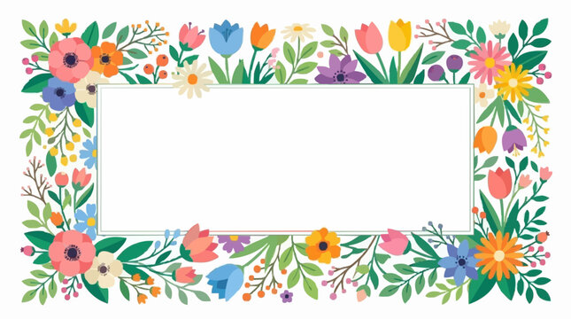 frame with flowers