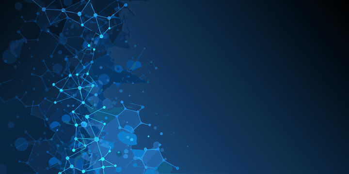Abstract Network Pattern With Blue Circles And Connecting Lines