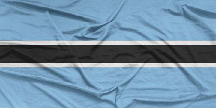 Botswana Flag Air Waves Close Up