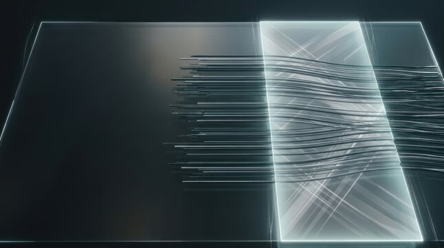 Translucent internal control plane validating parallel data streams in dark teal enterprise technology banner with left copy space