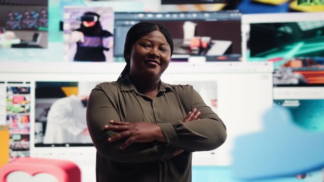 Software developer uses laptop and tablet in a data center for equipment checkups, infrastructure maintenance, disaster recovery and steady IT infrastructure control.