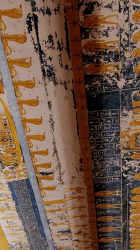 Ceiling inside KV9 royal tomb of Ramesses, Valley of the Kings, Luxor, Egypt