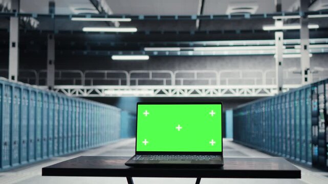 Engineer reviews power management in a data center, supporting network monitoring and power management.